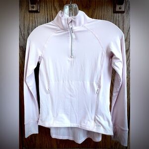 Dover Girls Light Pink Half-Zip Performance Long Sleeve Riding Top Size Medium